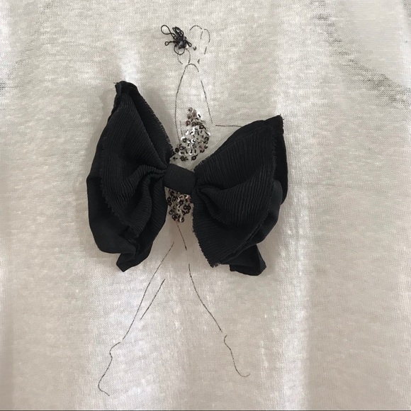 MAJE Ivory Linen Tank With 3D Design Black Trim - Picture 2 of 8